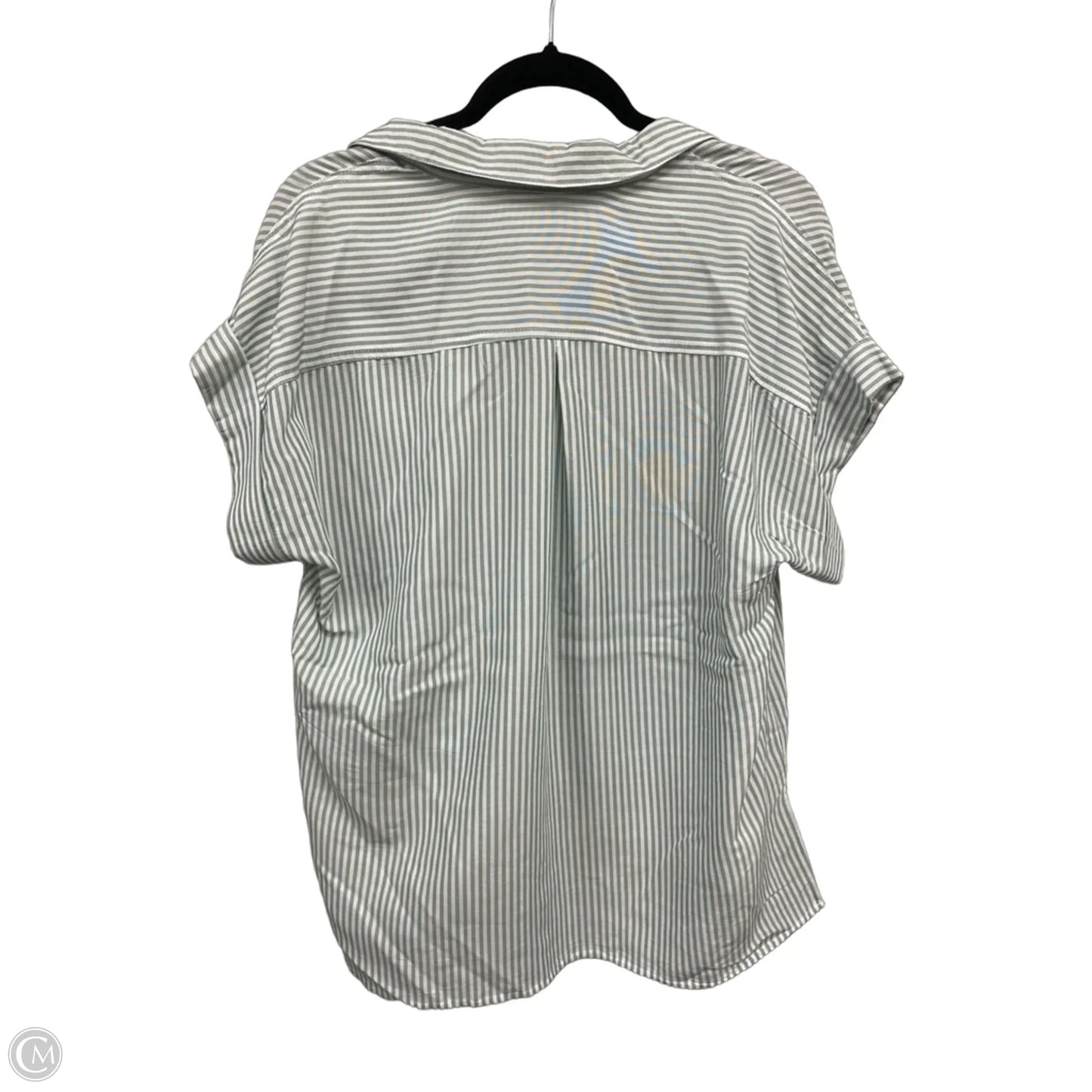 Top Short Sleeve By Velvet Heart In Green & White, Size: L