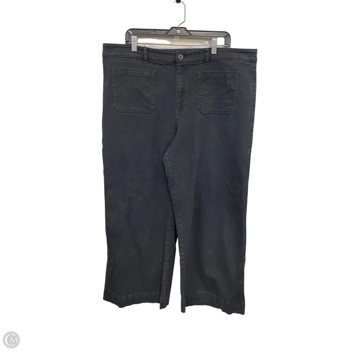 Jeans Wide Leg By Loft In Black, Size: 18