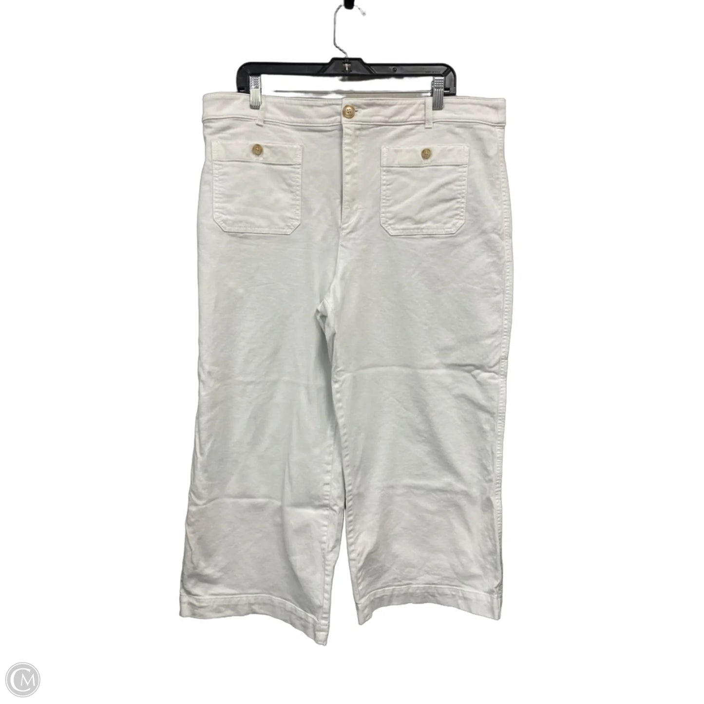 Jeans Wide Leg By Loft In White, Size: 18