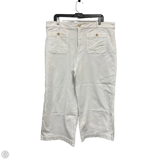 Jeans Wide Leg By Loft In White, Size: 18