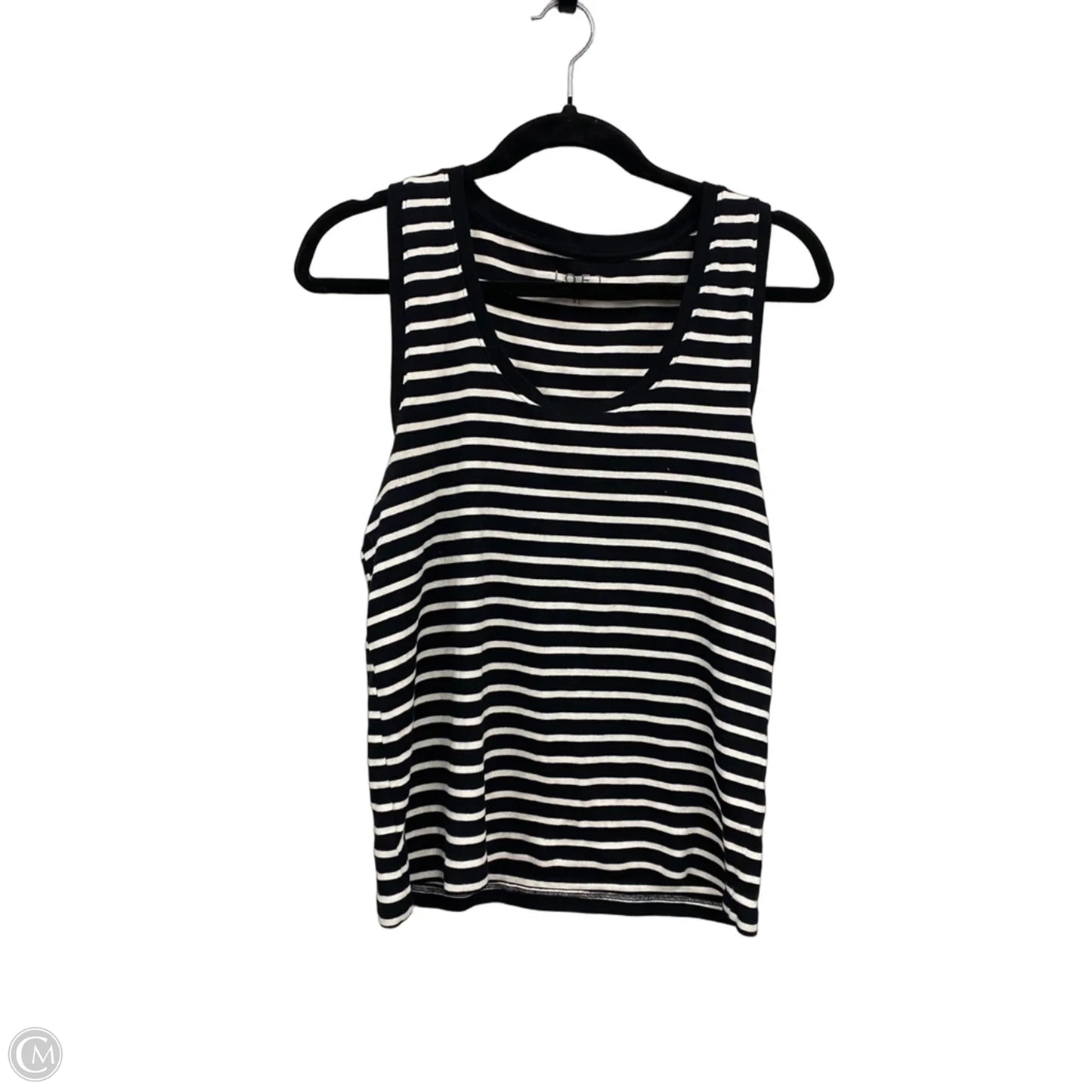 Top Sleeveless By Loft In Black & White, Size: Xl
