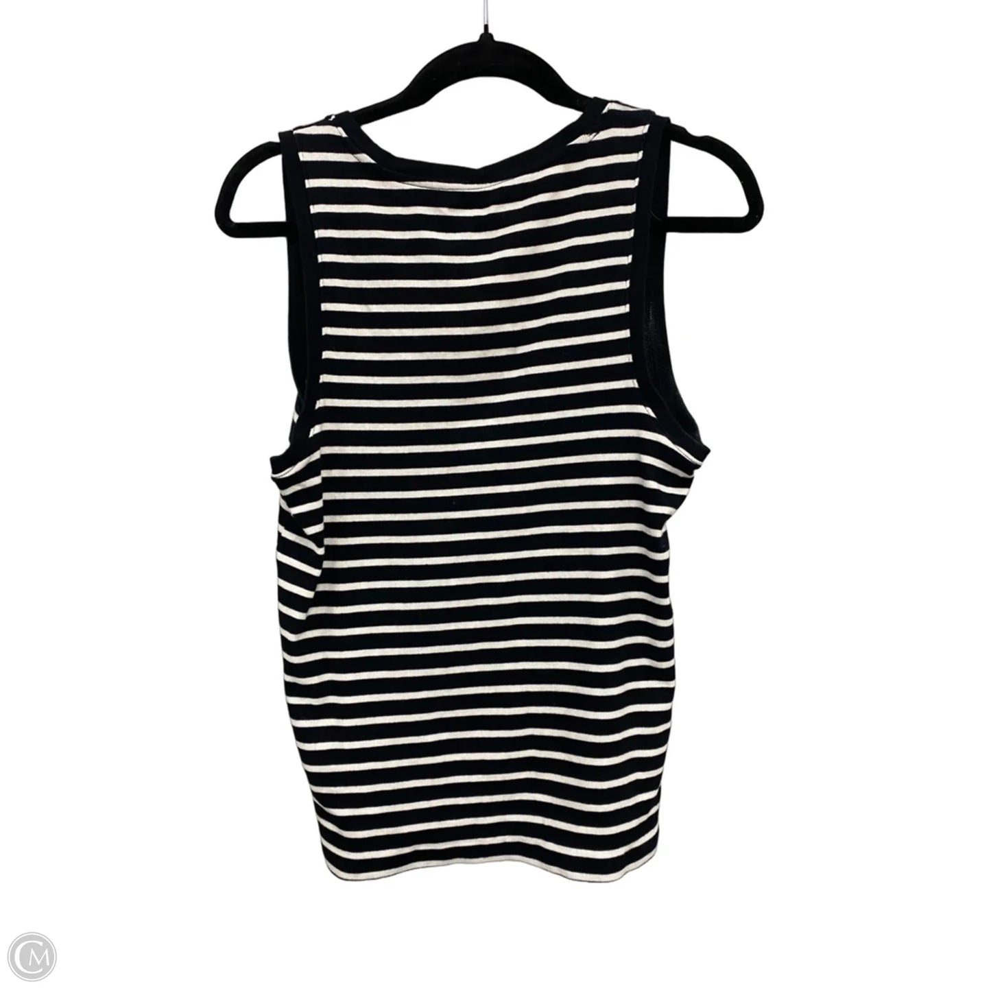 Top Sleeveless By Loft In Black & White, Size: Xl