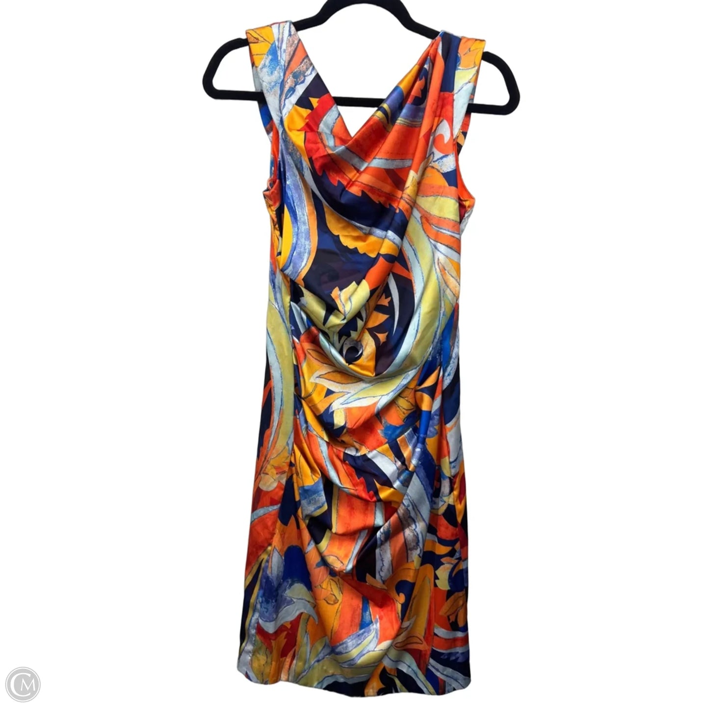Dress Casual Midi By Nicole Miller In Blue & Orange, Size: 8