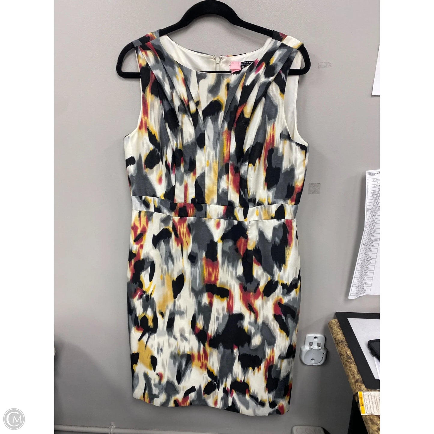 Dress Casual Midi By Clothes Mentor In Black & Cream, Size: 12