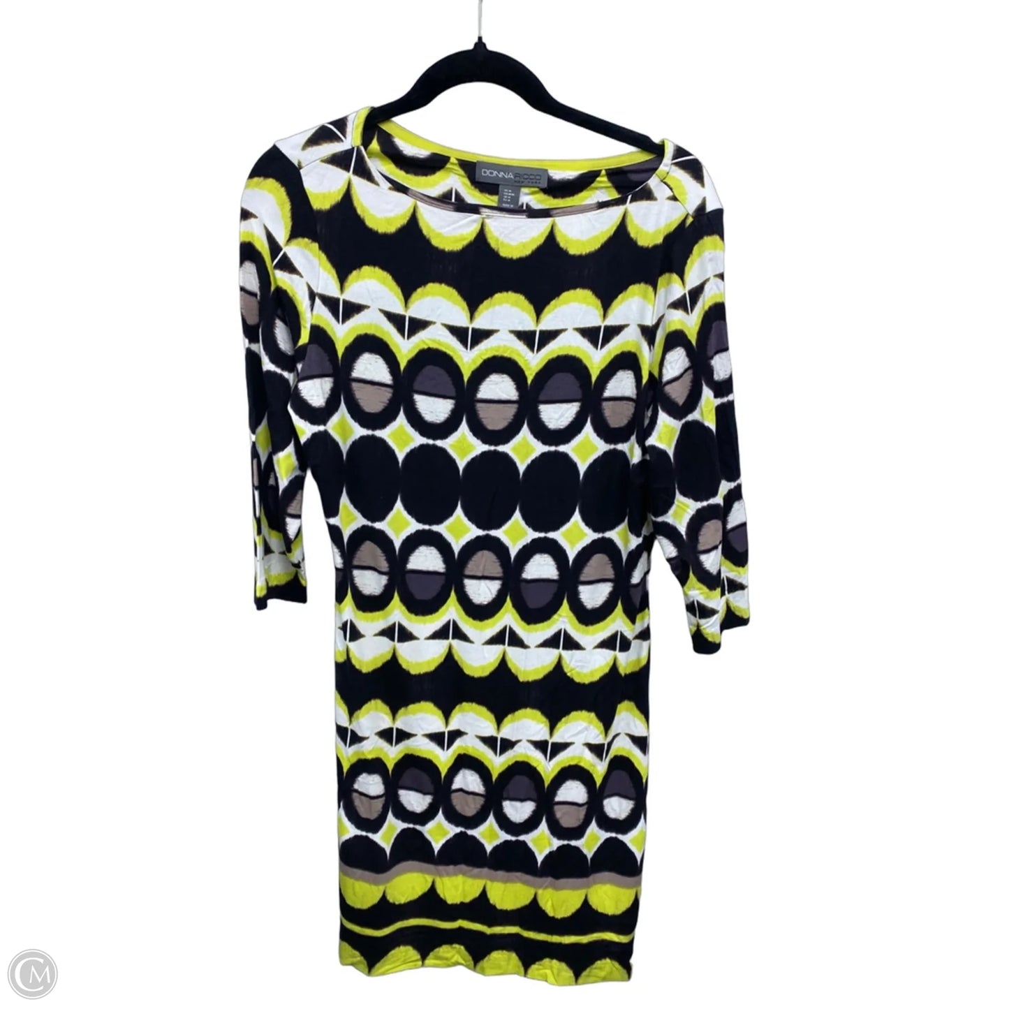 Dress Casual Midi By Donna Ricco In Black & Green, Size: M