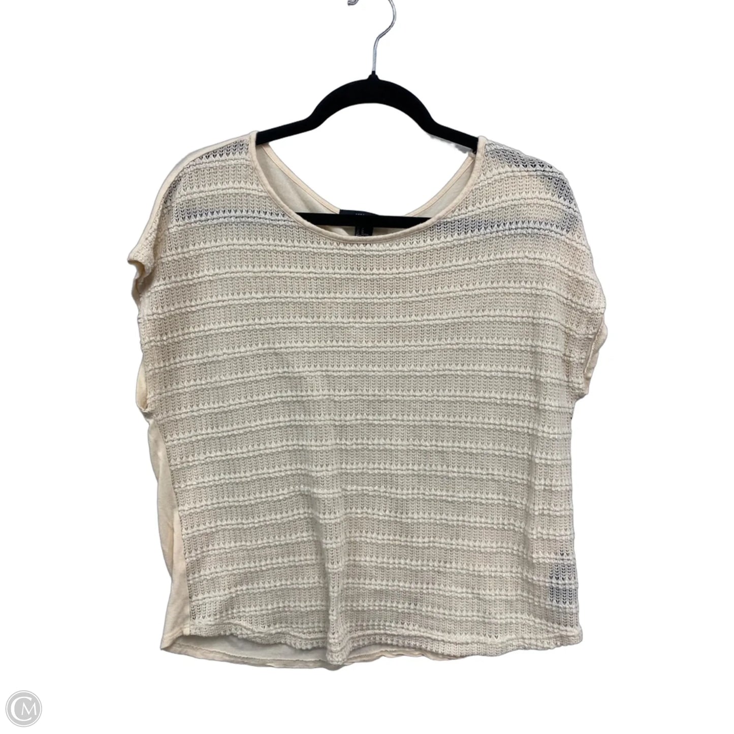 Top Short Sleeve By Forever 21 In Cream, Size: M