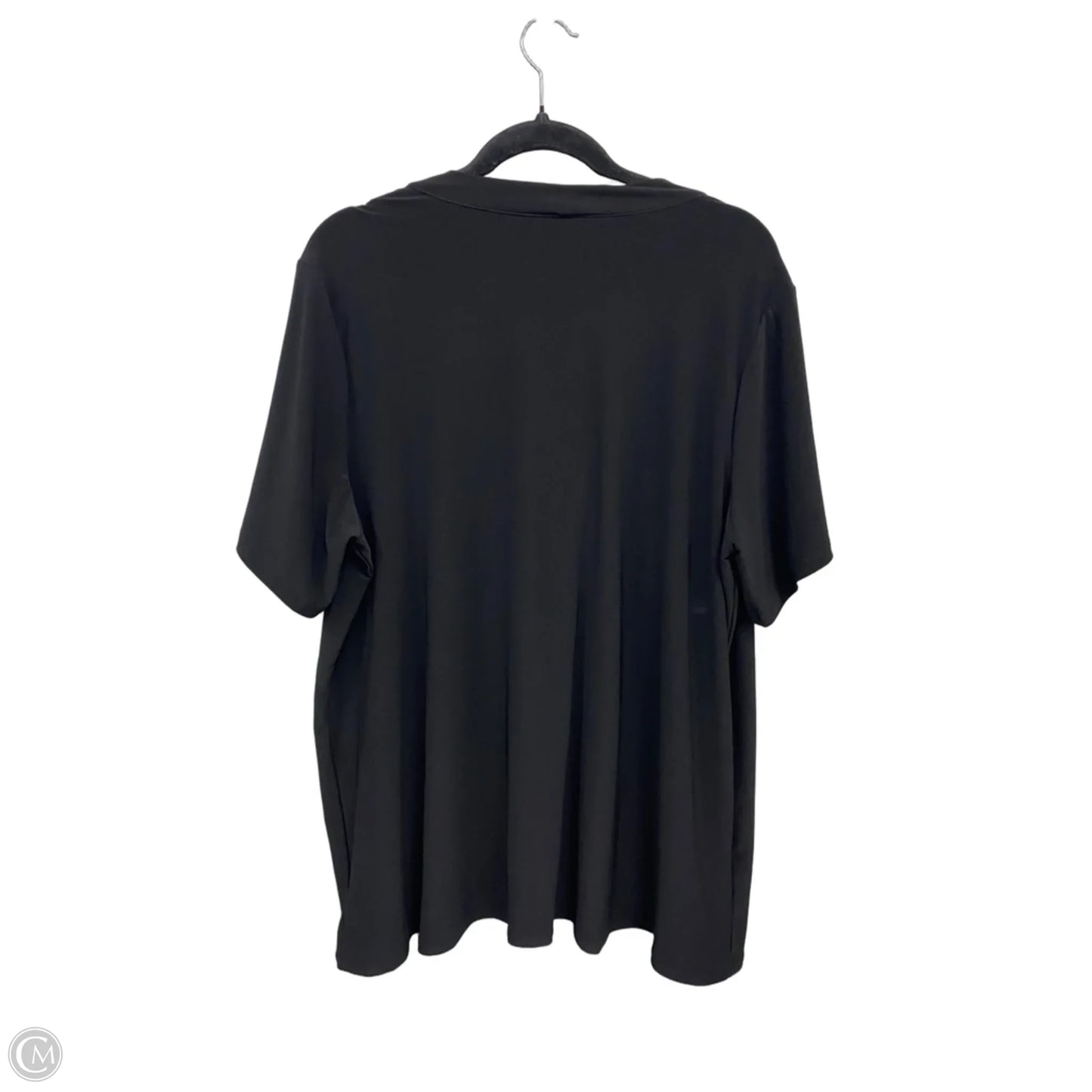 Top Short Sleeve By Dennis Basso Qvc In Black, Size: 2x