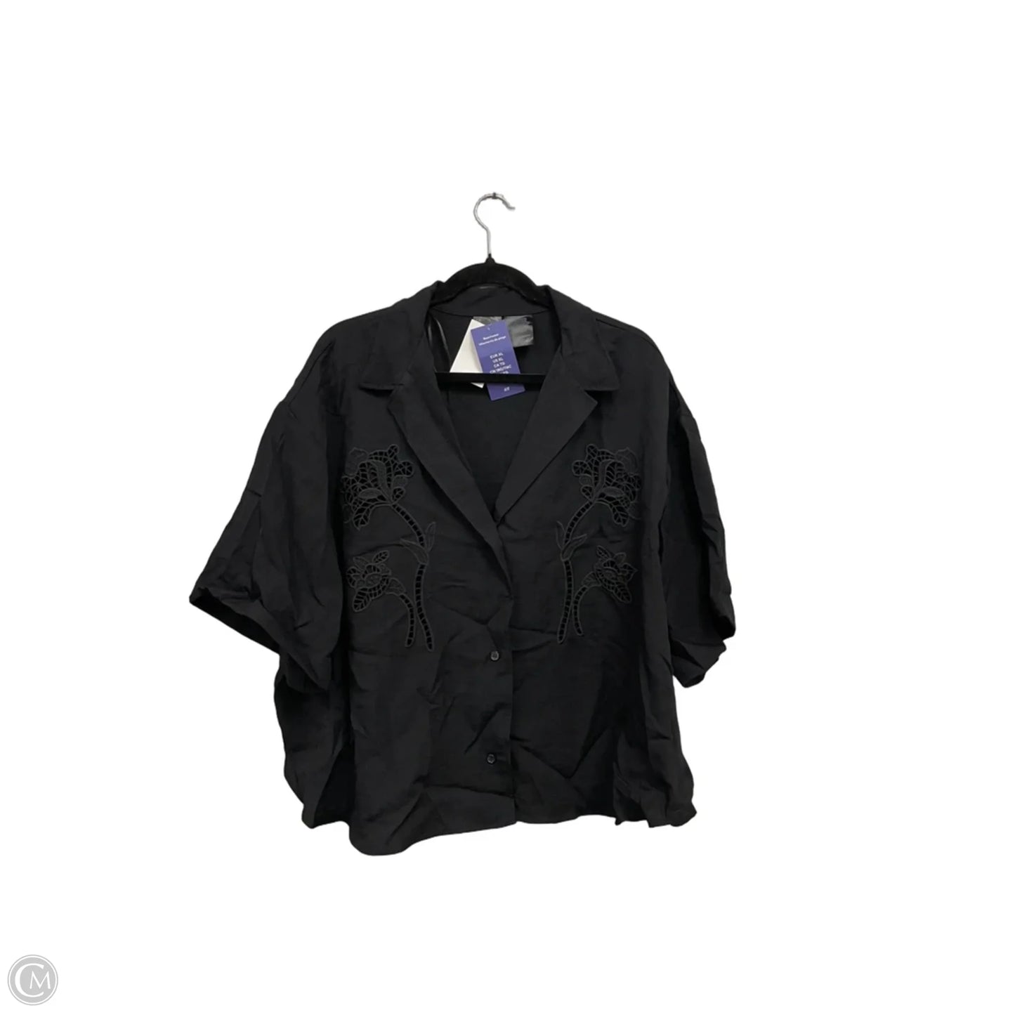 Top Short Sleeve By H&m In Black, Size: Xl