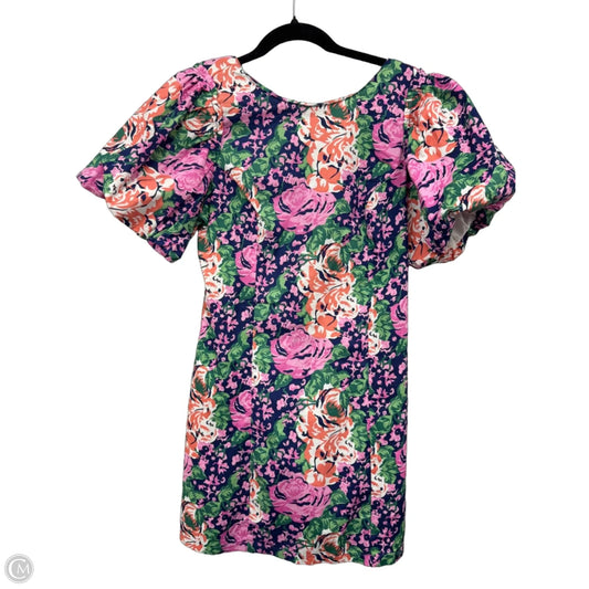 Dress Casual Short By Melloday In Green & Purple, Size: S