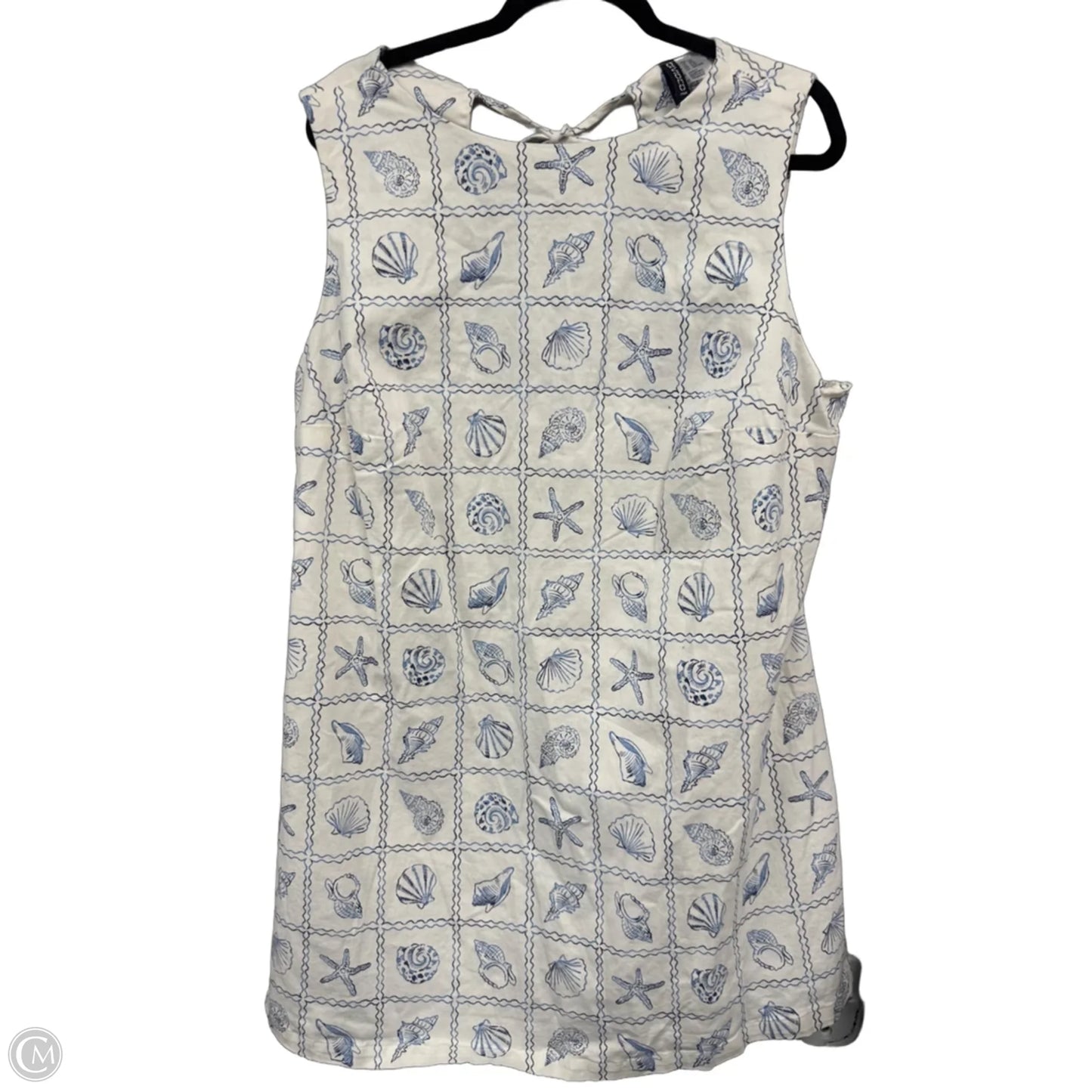 Dress Casual Midi By H&m In Blue & Cream, Size: Xxl