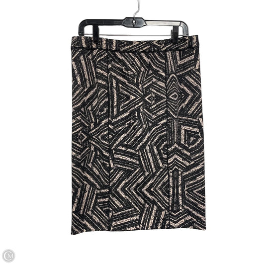 Skirt Midi By Calvin Klein In Black & Tan, Size: 10
