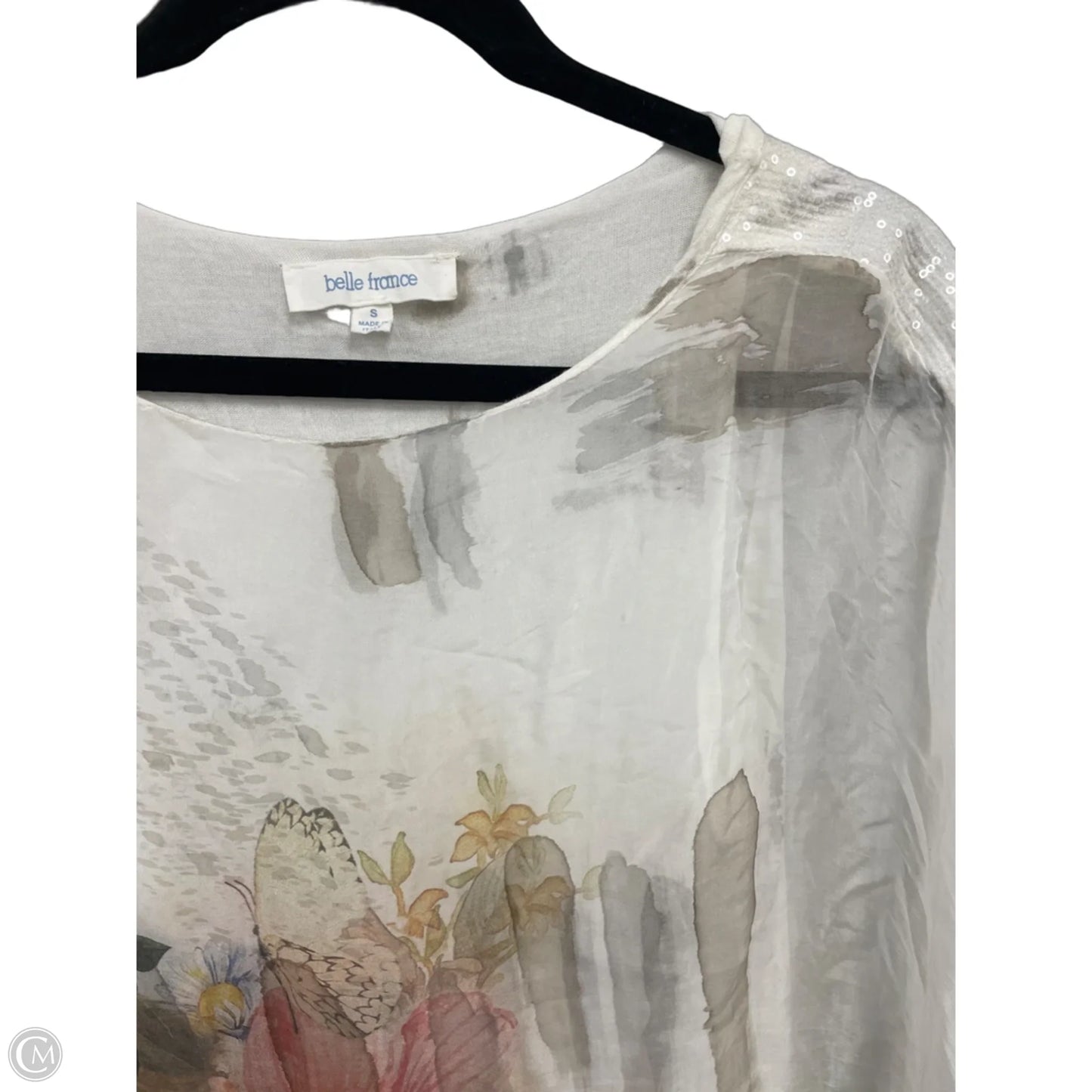 Top Short Sleeve By Clothes Mentor In Cream & White, Size: S