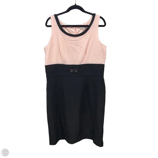 Dress Casual Short By Sandra Darren In Black & Pink, Size: 16