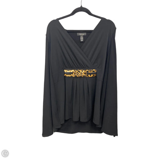 Top Long Sleeve By Style And Co Collection Women In Black & Gold, Size: 1x