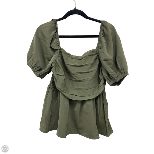 Top Short Sleeve By Shein In Green, Size: L