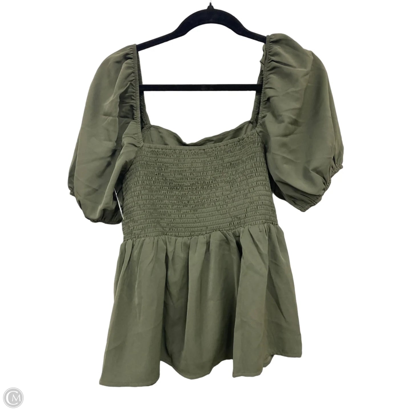 Top Short Sleeve By Shein In Green, Size: L