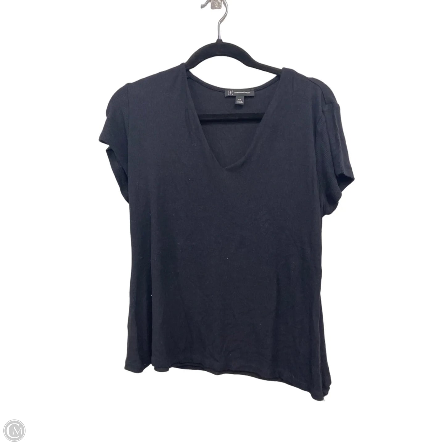 Top Short Sleeve By Inc In Black, Size: Xxl