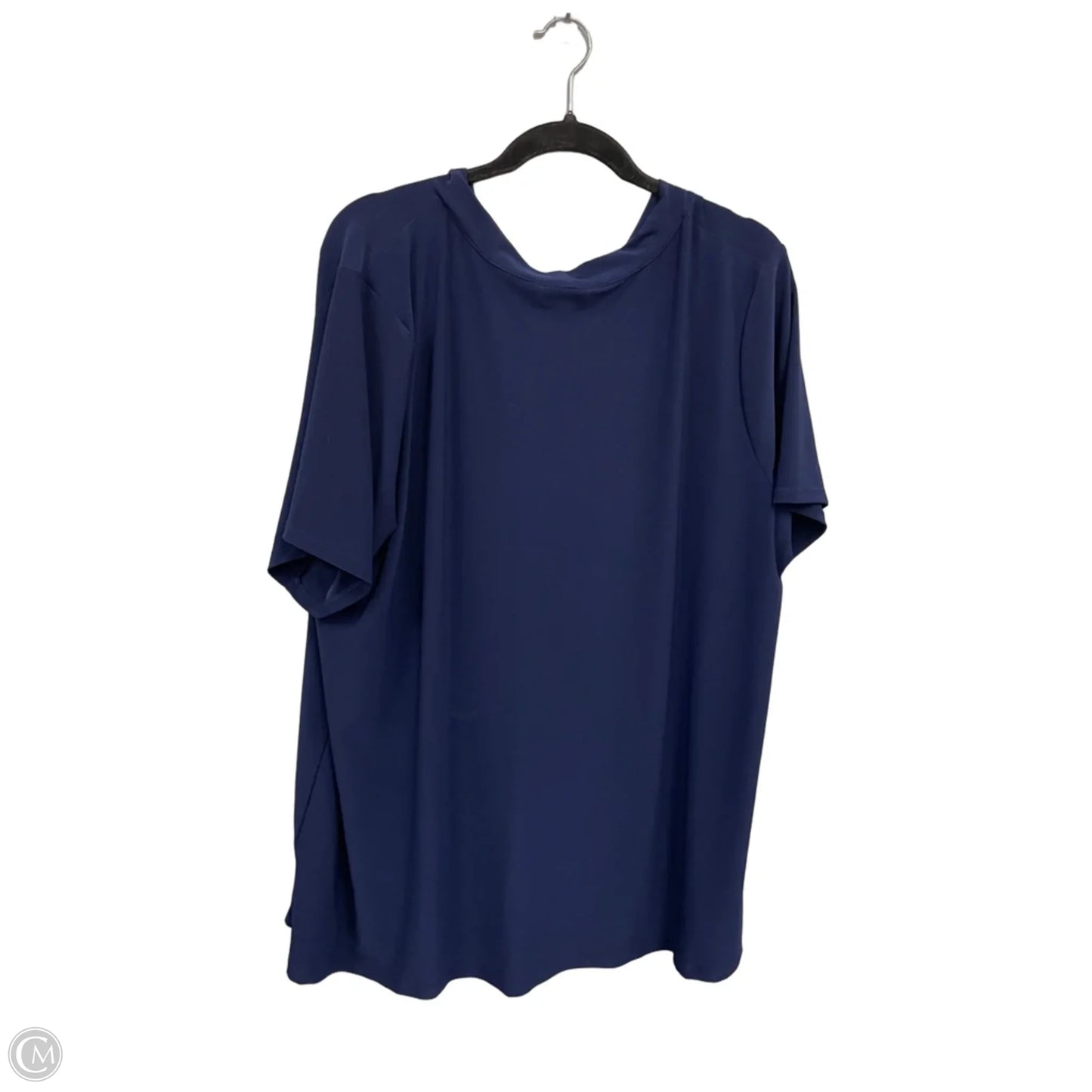 Top Short Sleeve By Dennis Basso Qvc In Blue, Size: 2x
