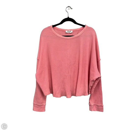 Top Long Sleeve By Double Zero In Pink, Size: L