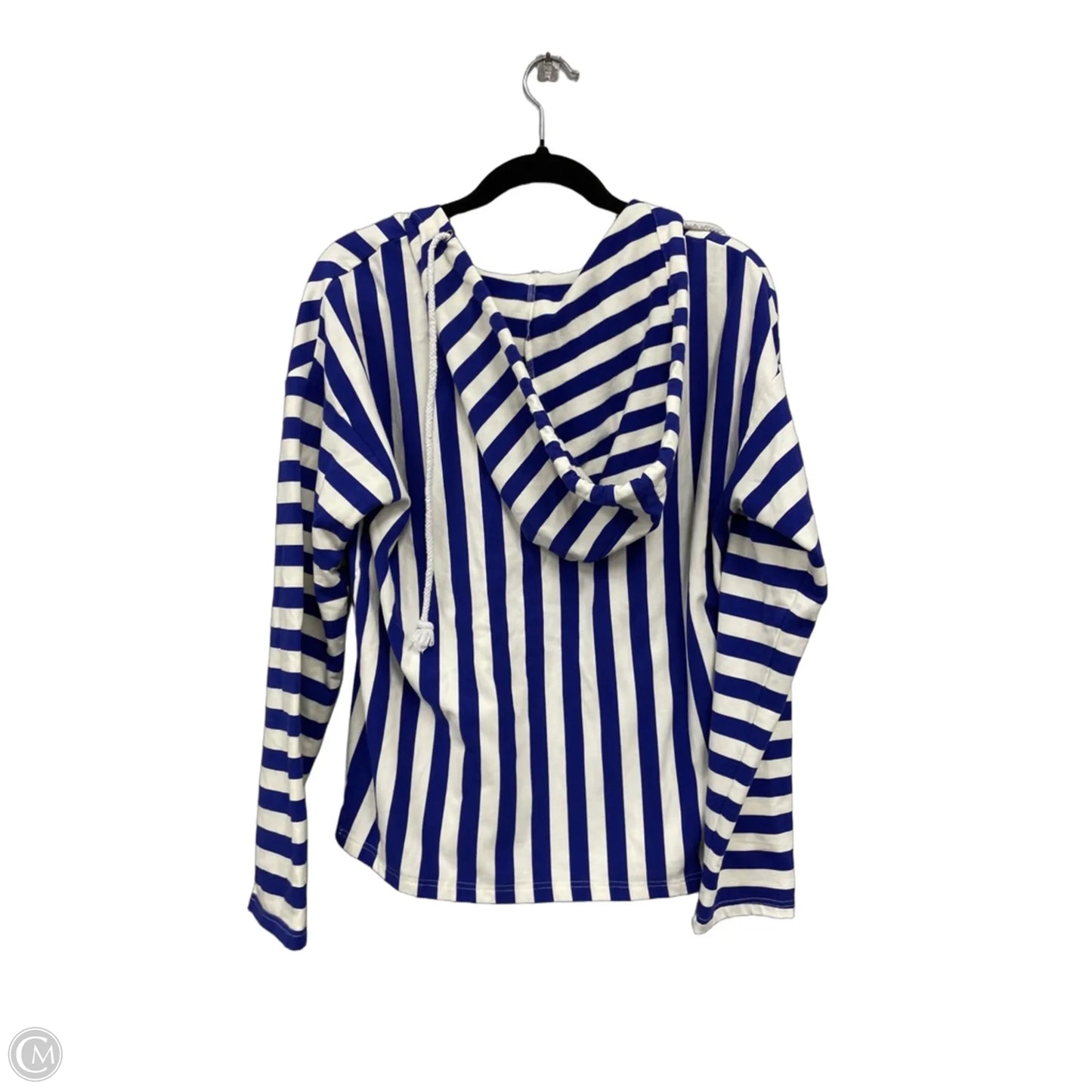Top Long Sleeve By Clothes Mentor In Blue & White, Size: M