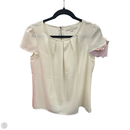 Top Short Sleeve By Loft In Cream, Size: S