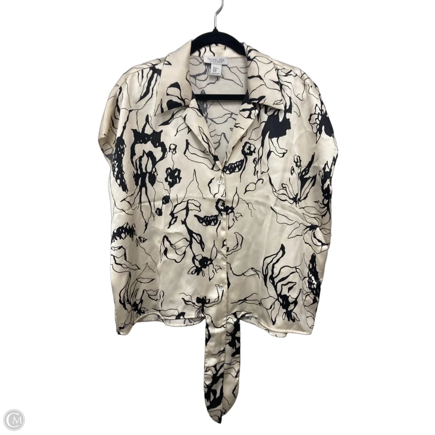Top Short Sleeve By Rachel Zoe In Black & Cream, Size: Xl