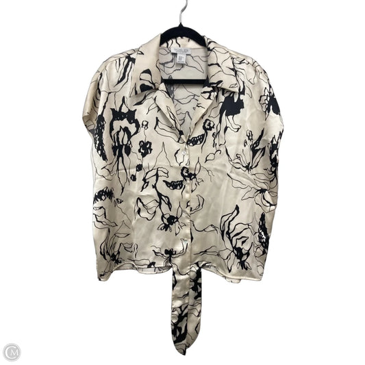 Top Short Sleeve By Rachel Zoe In Black & Cream, Size: Xl