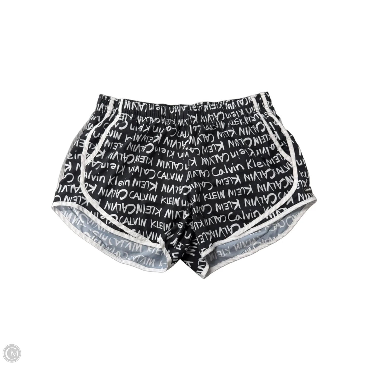 Athletic Shorts By Calvin Klein In Black & White, Size: L