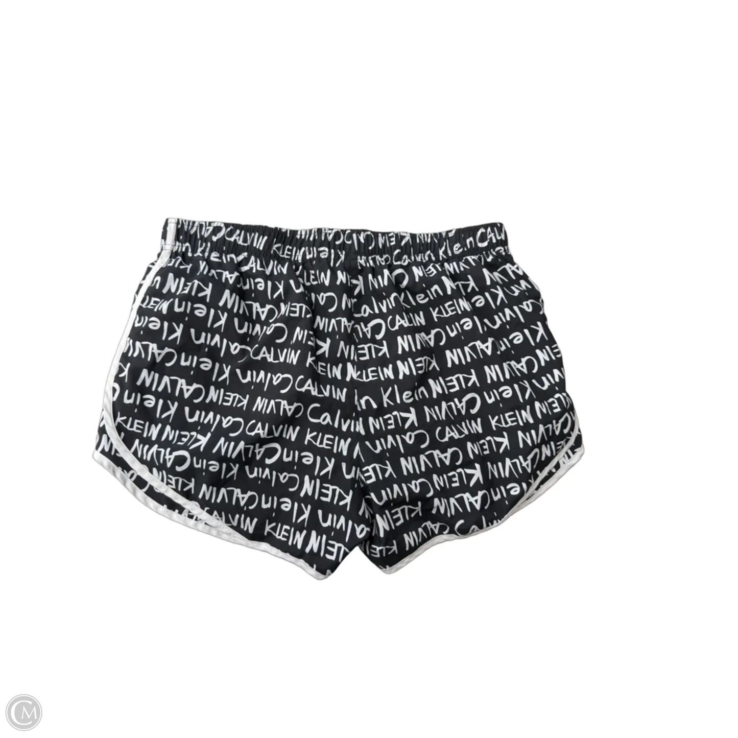 Athletic Shorts By Calvin Klein In Black & White, Size: L