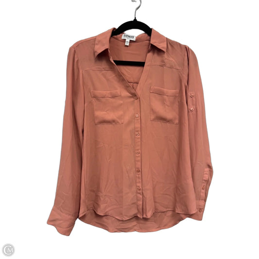 Top Long Sleeve By Express In Peach, Size: S