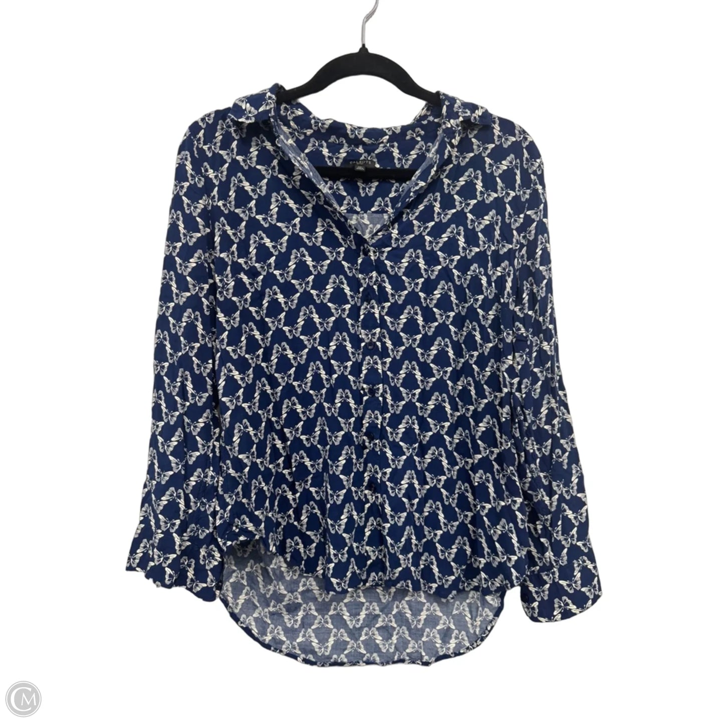 Top Long Sleeve By Talbots In Blue, Size: L