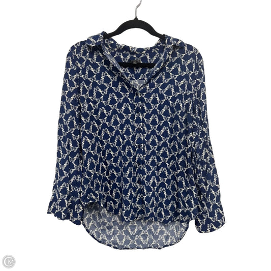 Top Long Sleeve By Talbots In Blue, Size: L