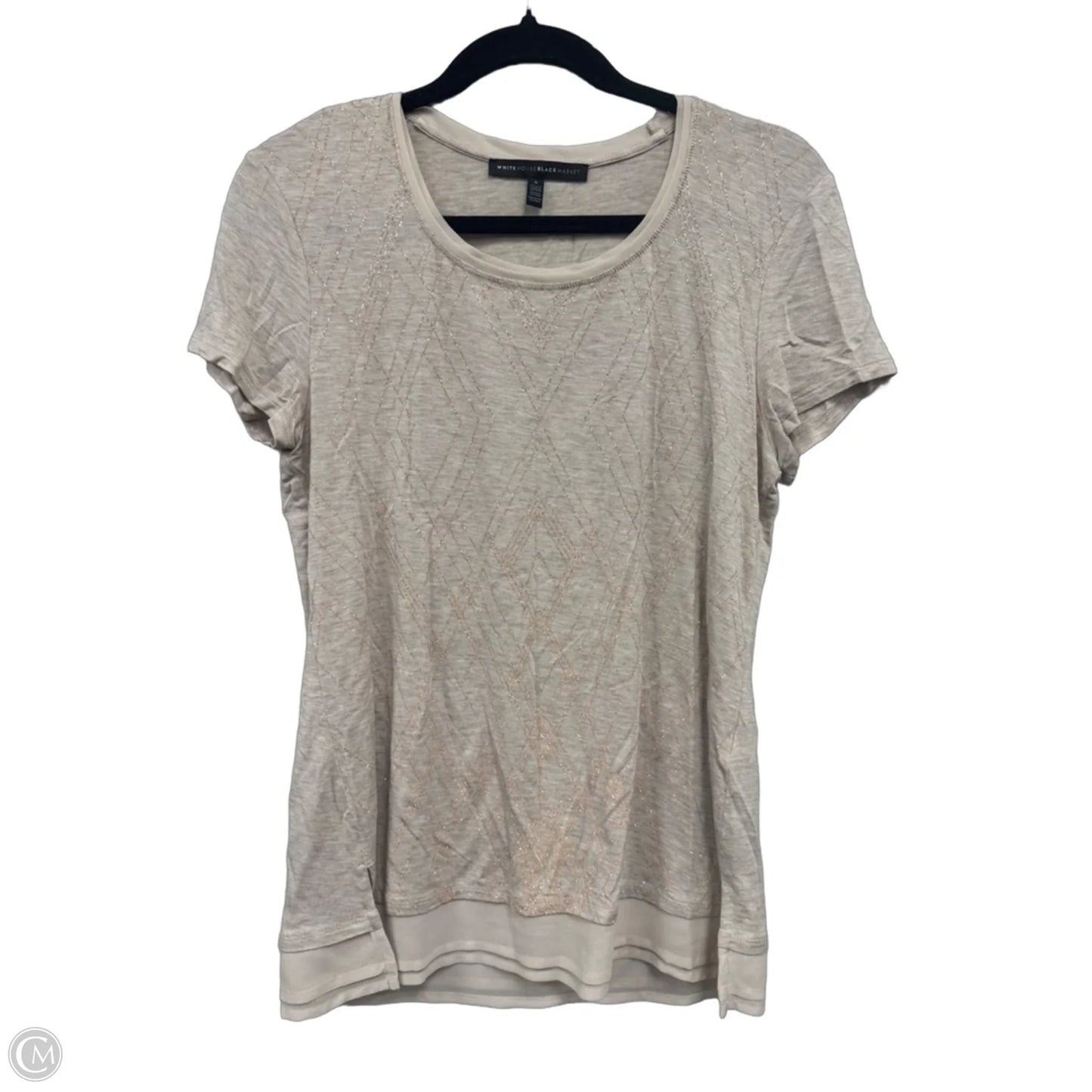 Top Short Sleeve By White House Black Market In Beige, Size: S