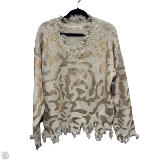 Sweater By Clothes Mentor In Gold & Tan, Size: M