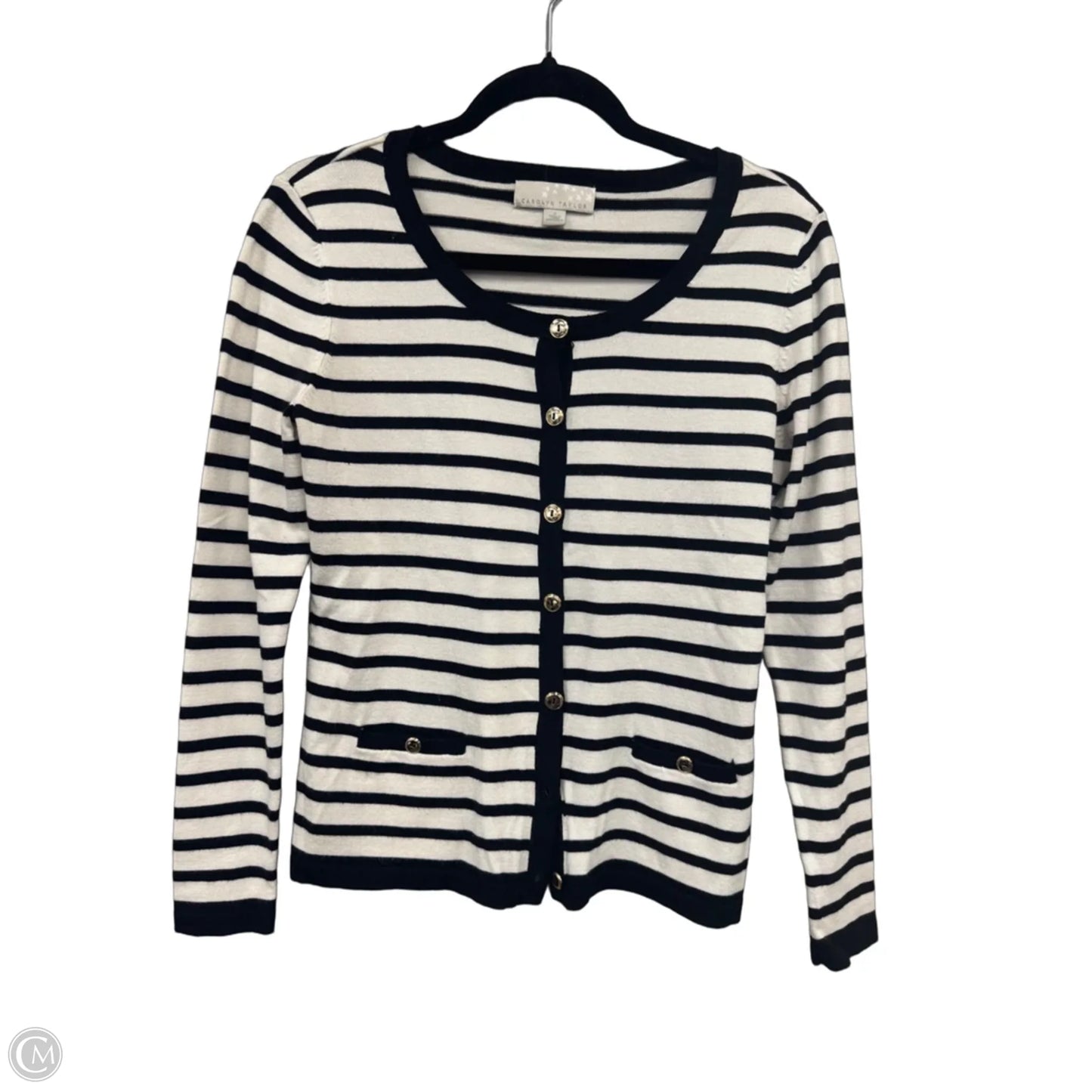Sweater By Carolyn Taylor In Black & White, Size: S