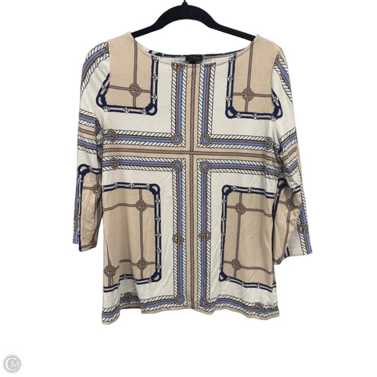 Top 3/4 Sleeve By Talbots In Black & Cream, Size: L