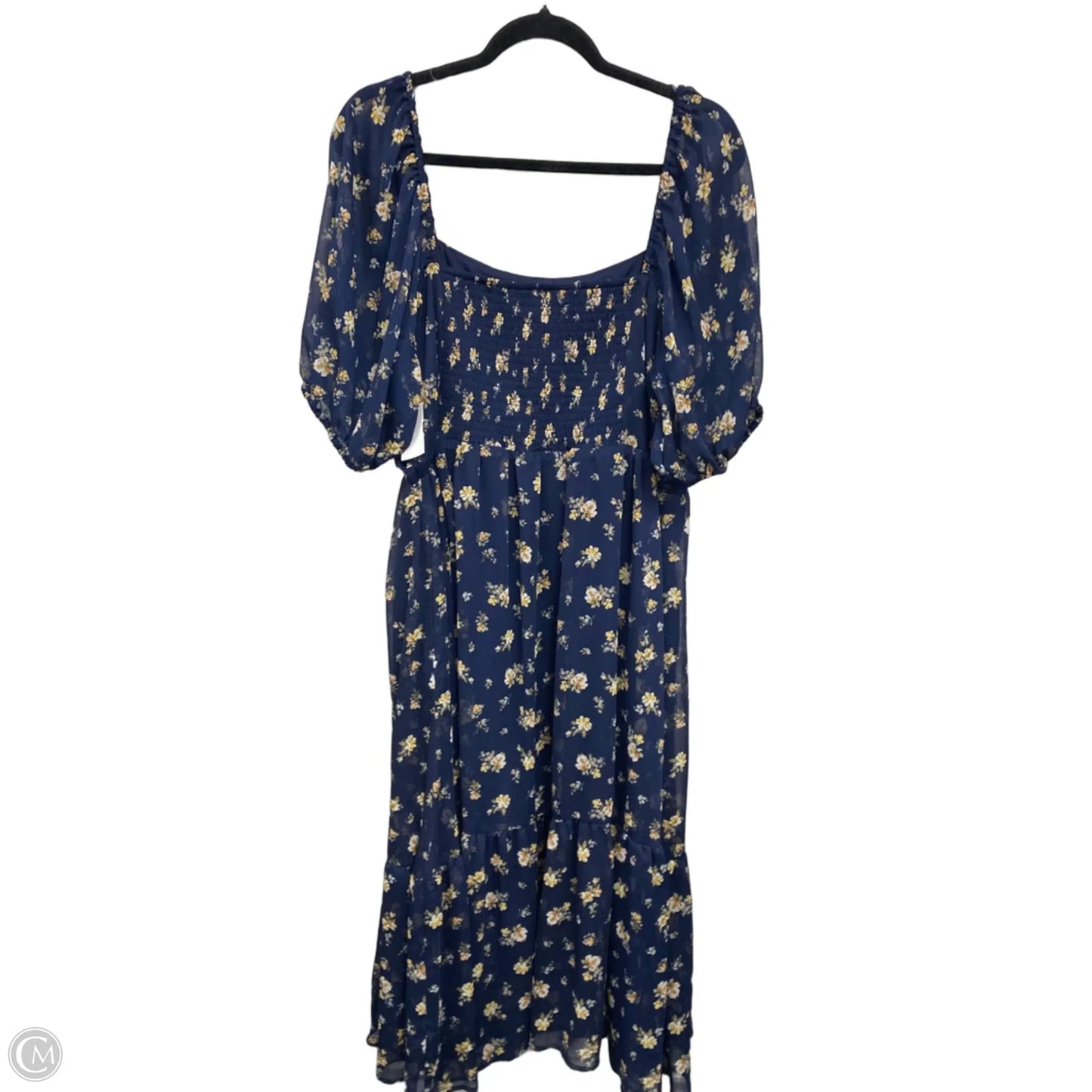Dress Casual Midi By Clothes Mentor In Blue & Yellow, Size: Xxl