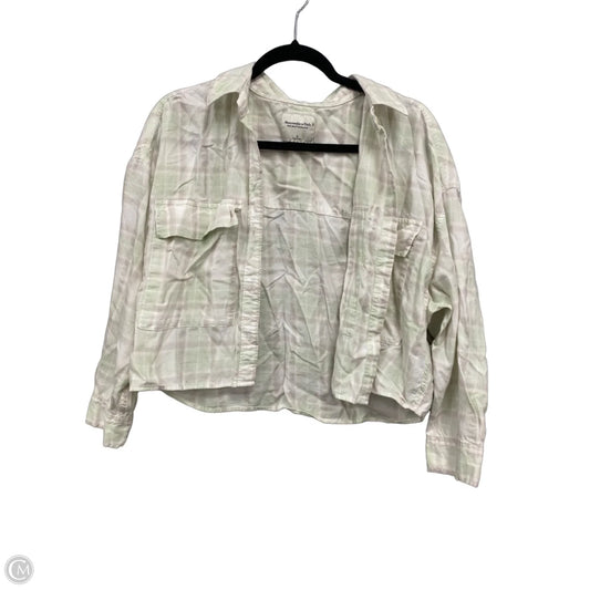Top Long Sleeve By Abercrombie And Fitch In Green & White, Size: S