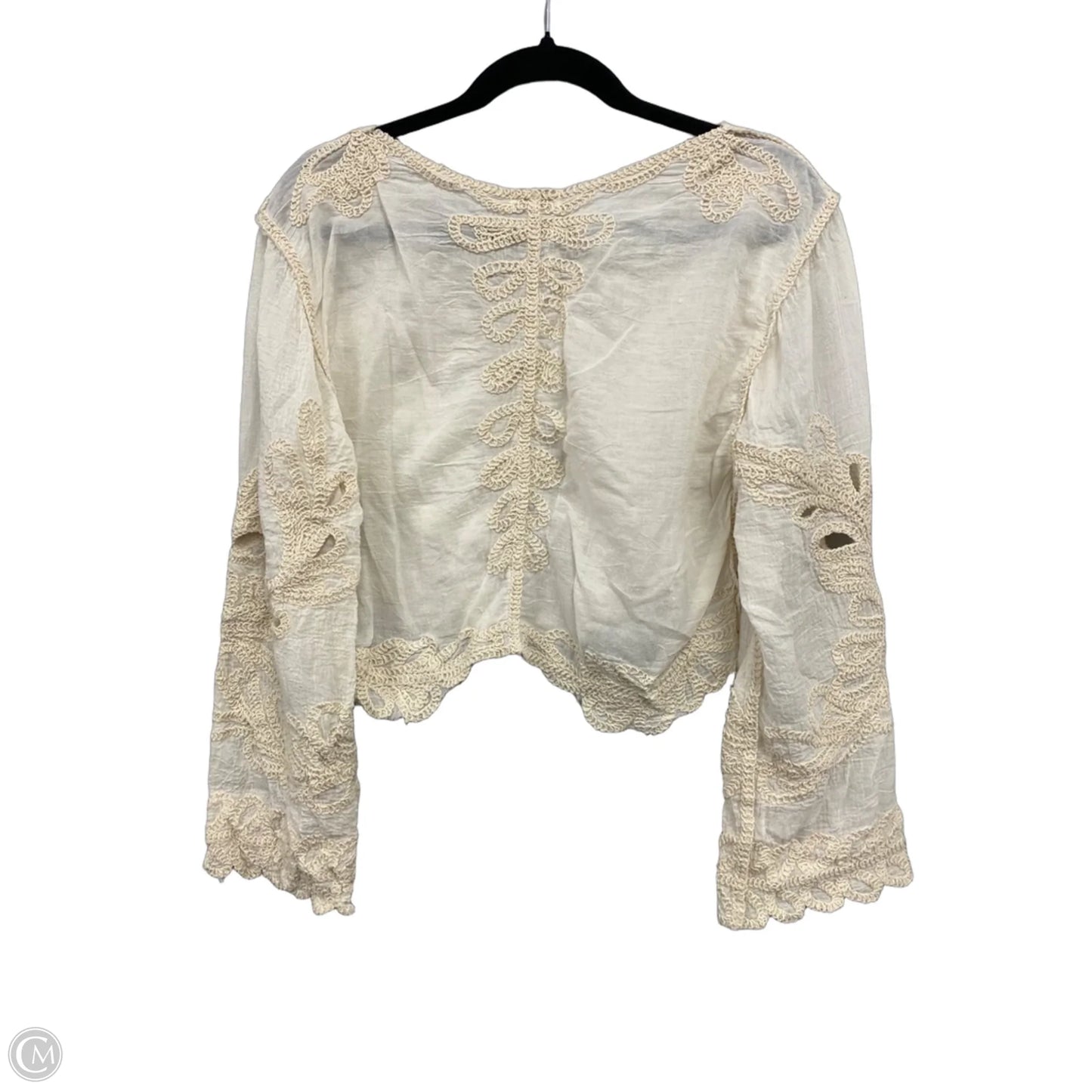 Top Long Sleeve By Pol In Cream, Size: S