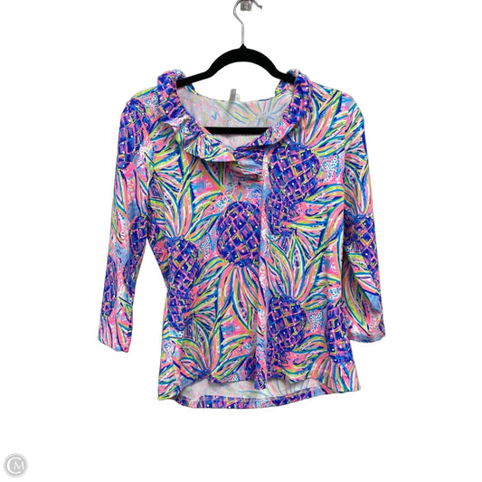 Top 3/4 Sleeve By Lulu B In Pink & Purple, Size: Xs