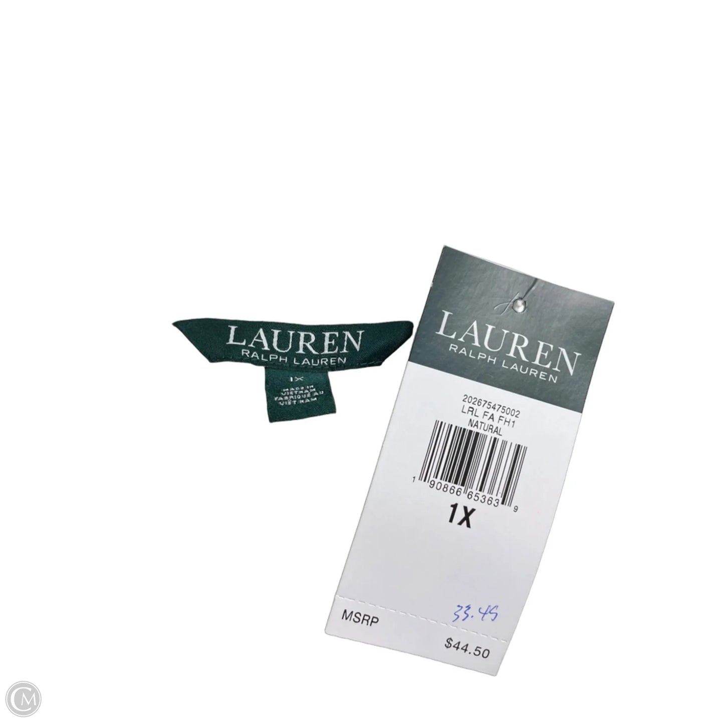 Top Short Sleeve Basic By Ralph Lauren In Tan, Size: 1x