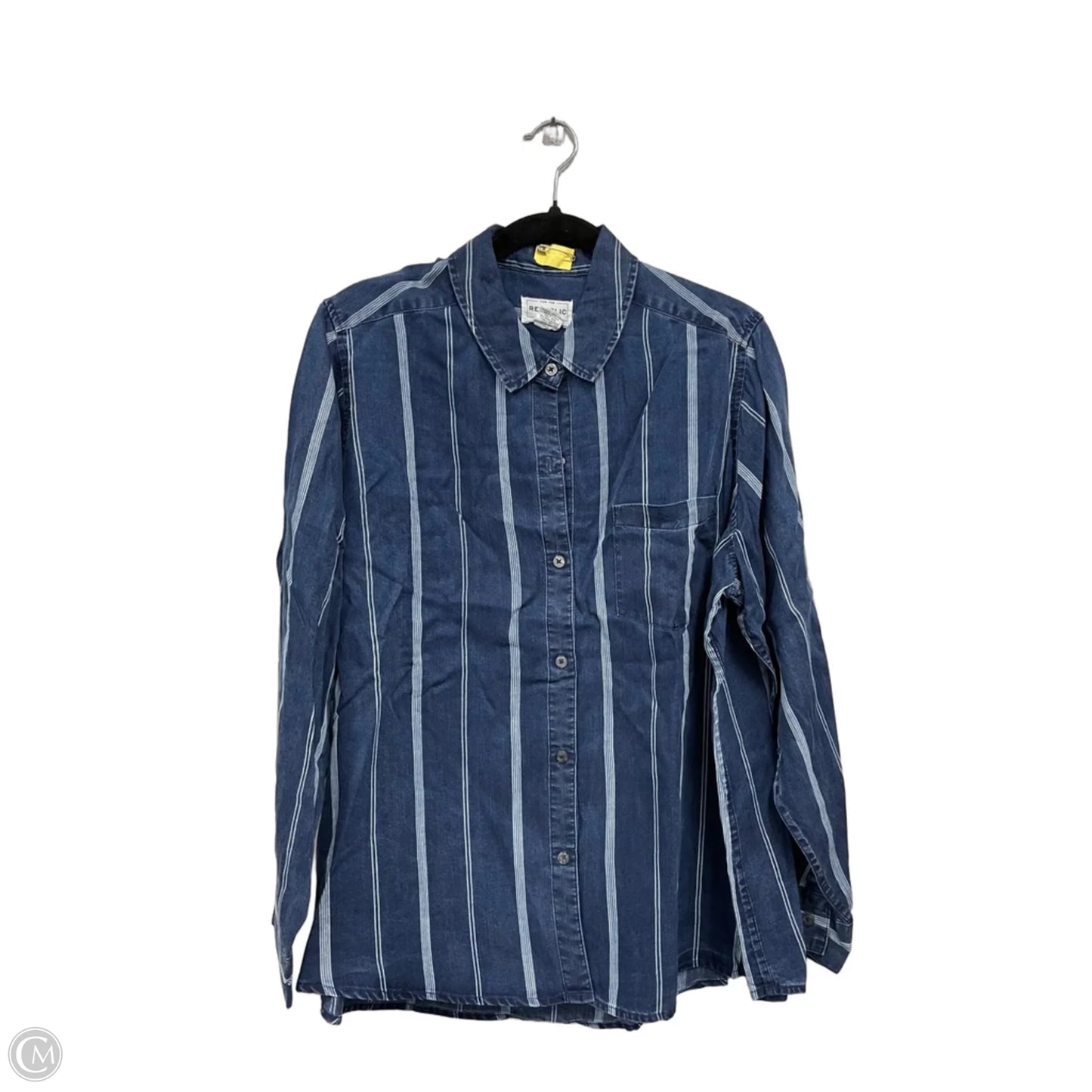 Top Long Sleeve By For The Republic In Blue, Size: 1x