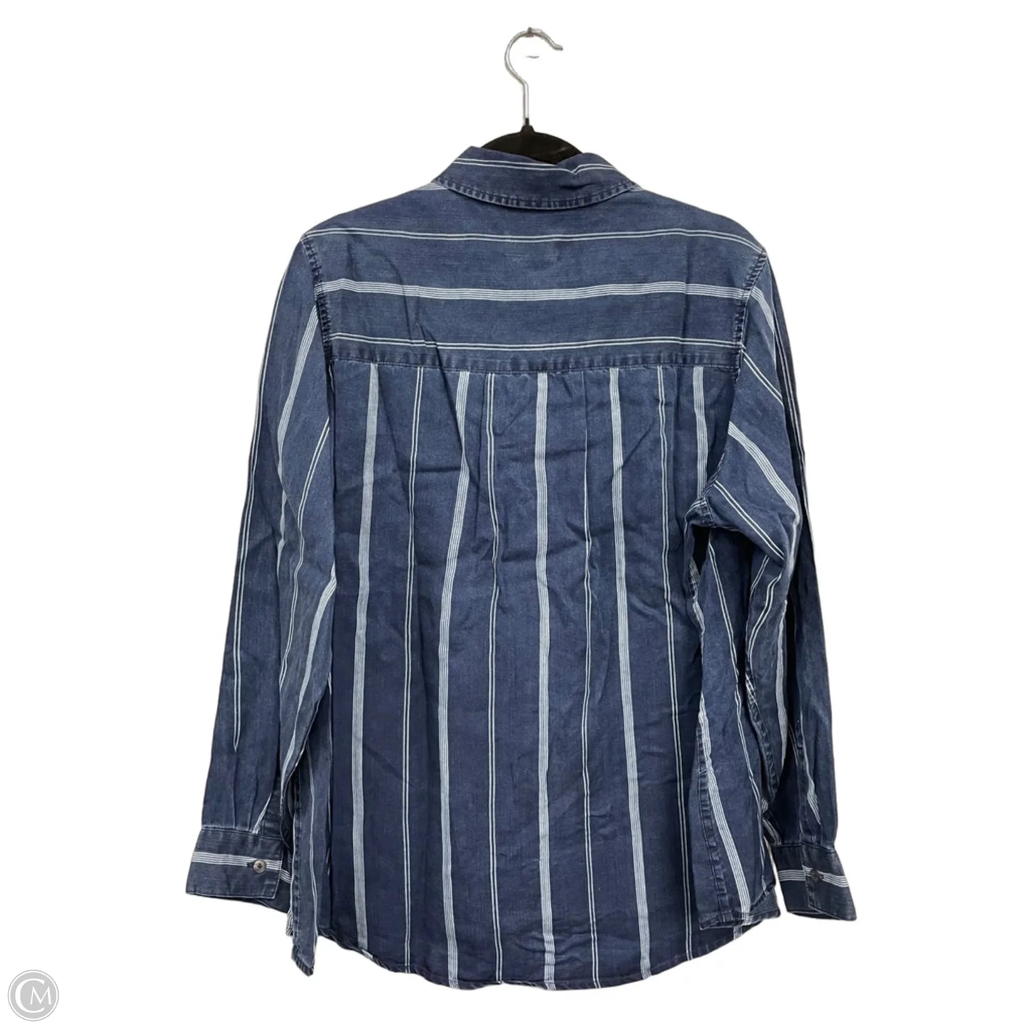 Top Long Sleeve By For The Republic In Blue, Size: 1x