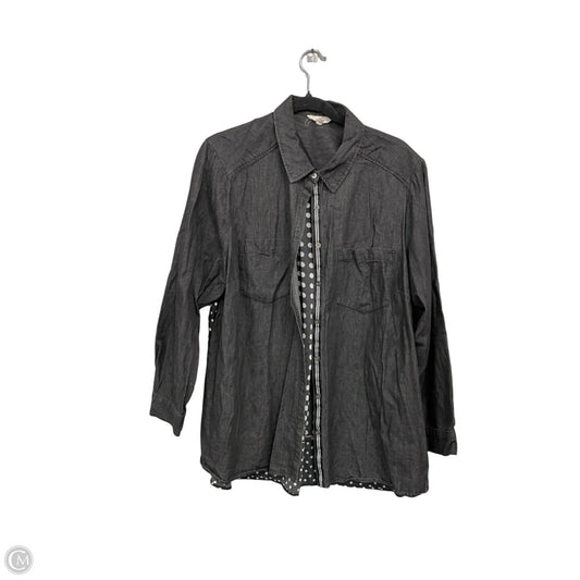 Top Long Sleeve By Jane And Delancey In Black & White, Size: 1x
