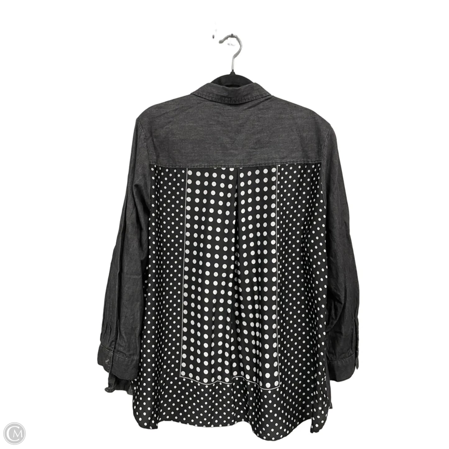 Top Long Sleeve By Jane And Delancey In Black & White, Size: 1x