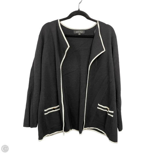 Sweater Cardigan By Kasper In Black, Size: 1x