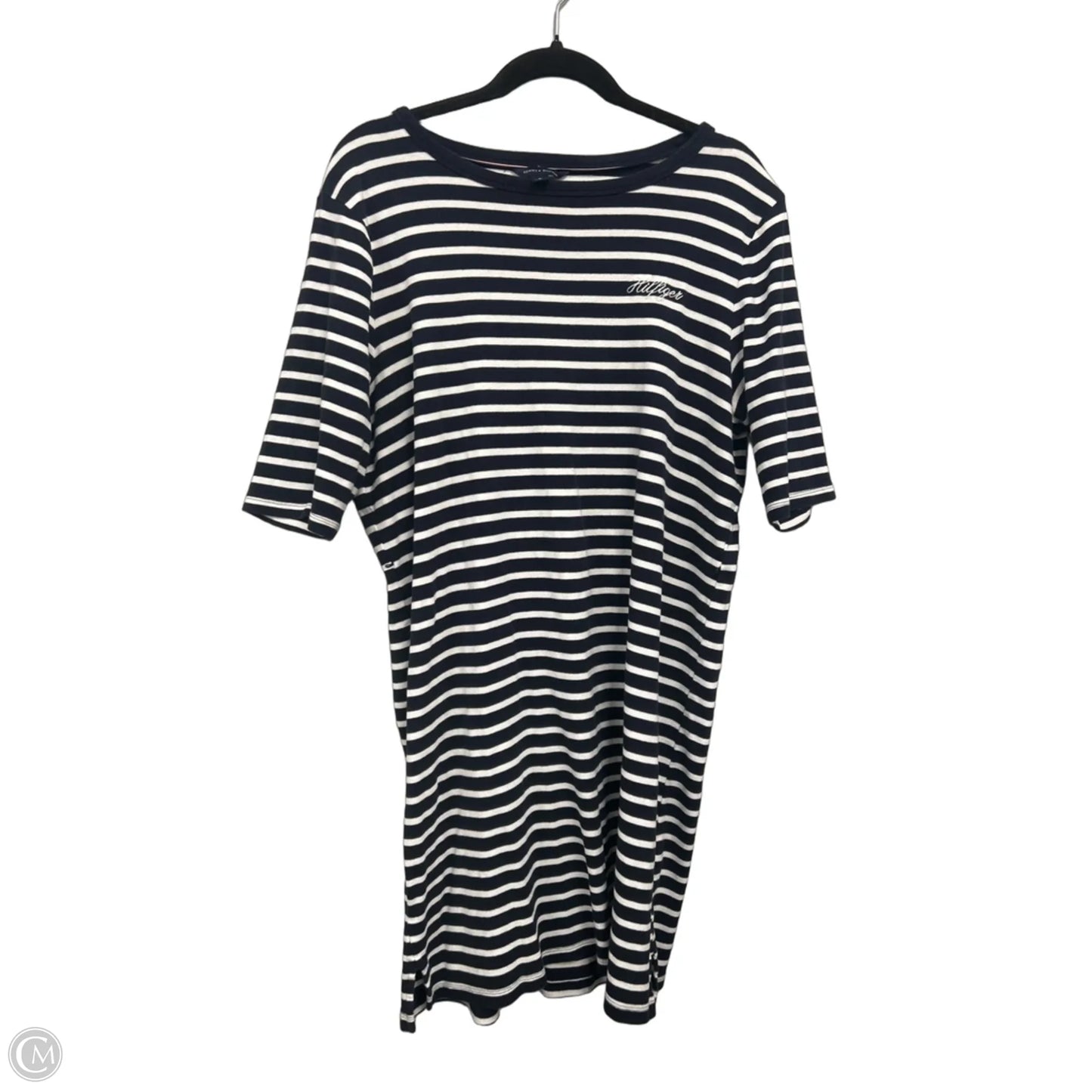 Dress Casual Midi By Tommy Hilfiger In Blue & White, Size: Xl