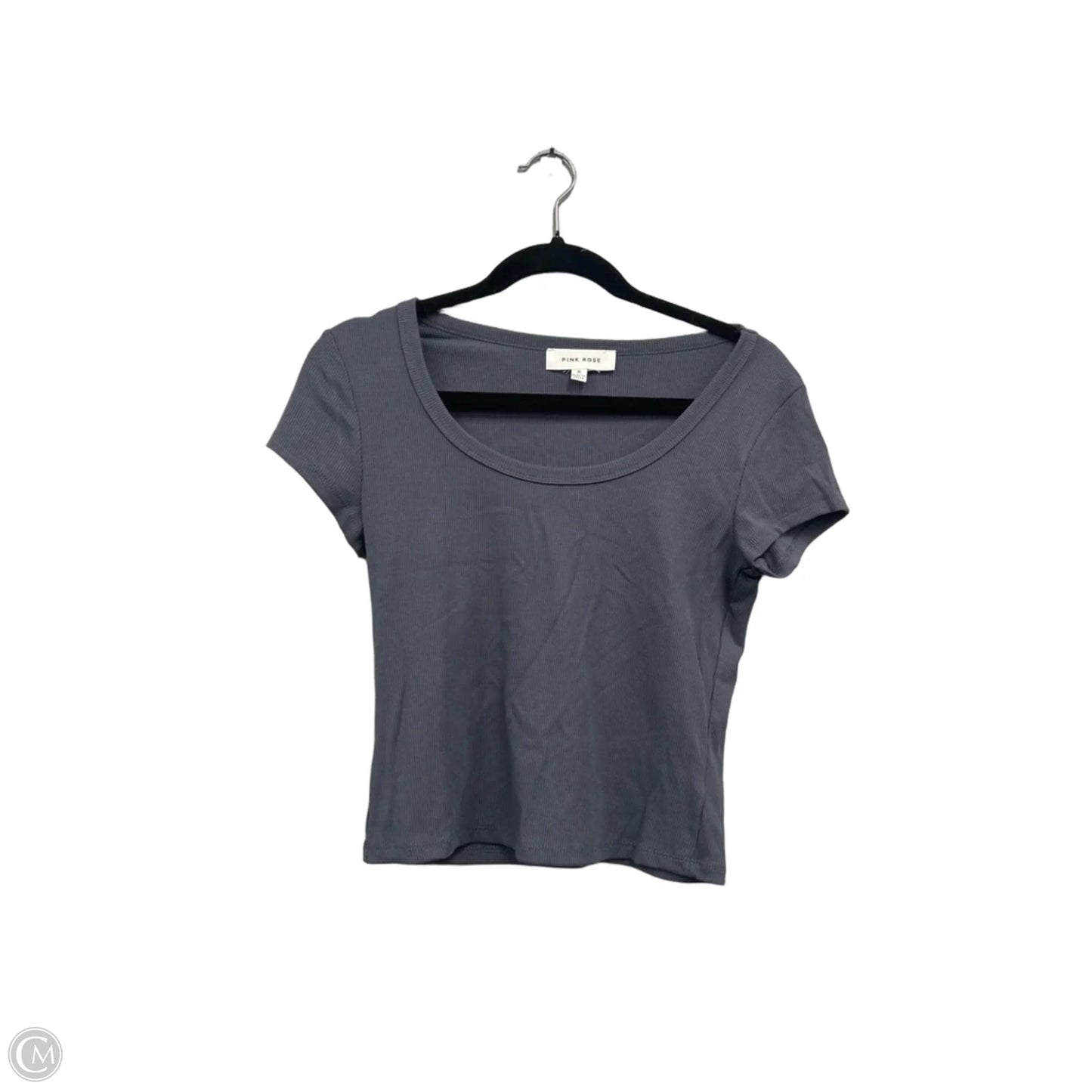Top Short Sleeve Basic By Pink Rose In Grey, Size: M