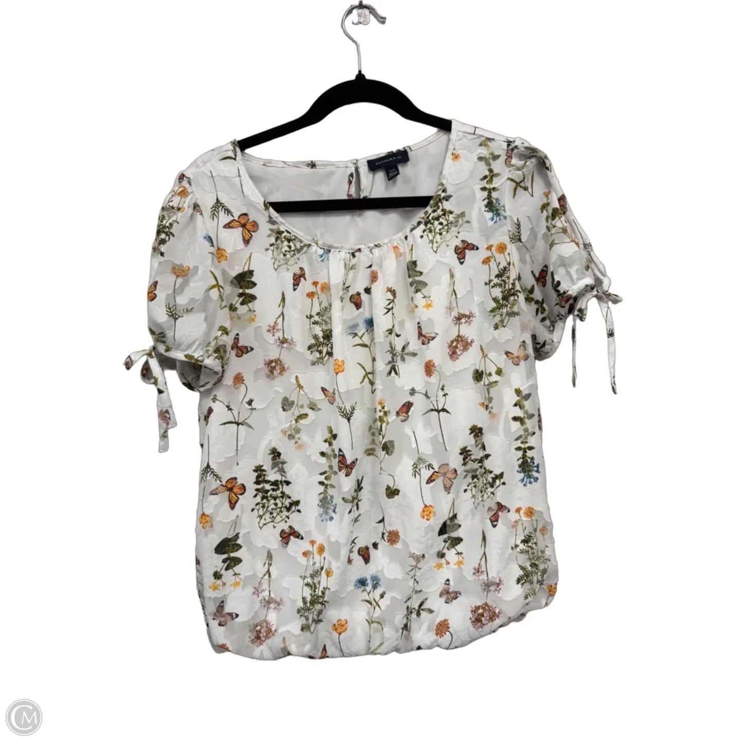 Top Short Sleeve By Tamara H In Green & White, Size: M