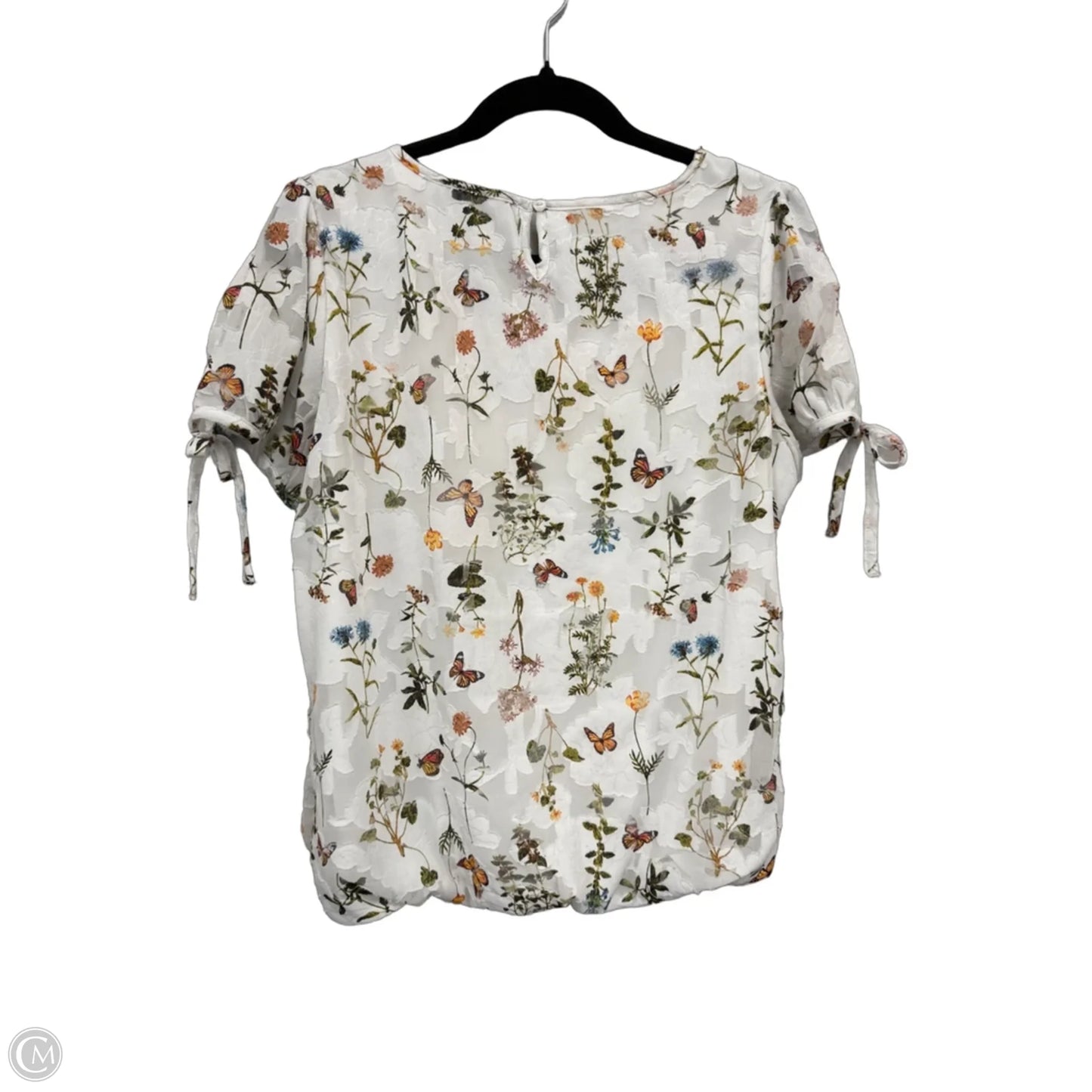 Top Short Sleeve By Tamara H In Green & White, Size: M